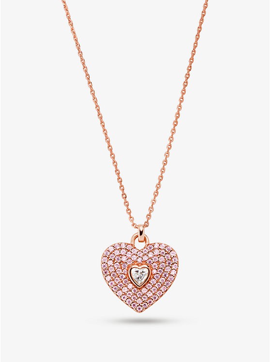 Michael Kors Pavé Heart Pendant Necklace